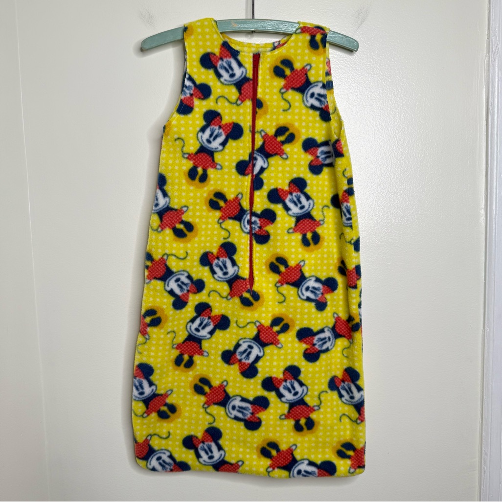 Vintage Handmade Minnie Mouse Fleece Infant Sleep Sack Zipper
